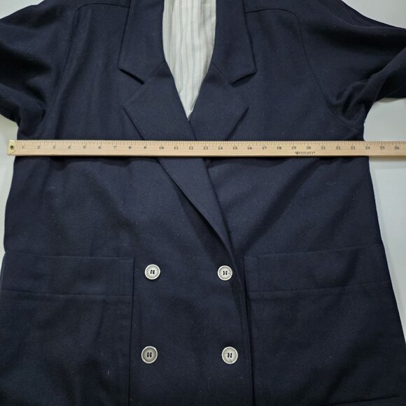 Byblos Vtg Blazer Jacket Womens US 8 Black Wool LS Lined Pockets Retro Chic FLAW - Picture 4 of 16